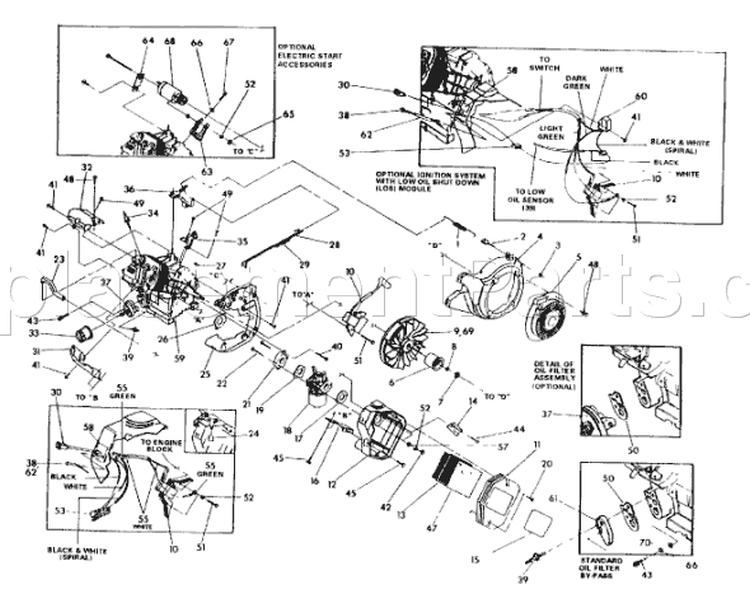 Page D Diagram and Parts List for 9778-1 5,500XL Briggs and Stratton Generator